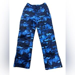Eddie Bauer Big Kids' Blue Camo Snow Pants Ski Snowboard Winter Big Boy’s XL 16